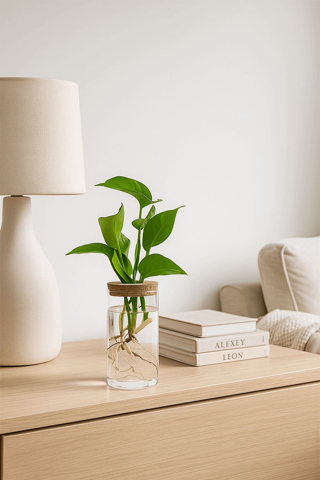 Glass Hydroponic Plant Pot with Cork Lid – Propagation Vase - Nestrel