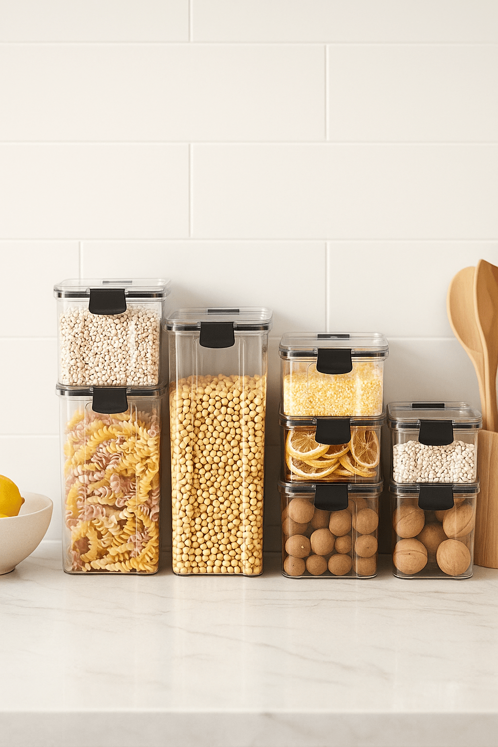 Nestrel LockFresh Stackable Food Containers — Airtight Kitchen Storage Set - Nestrel