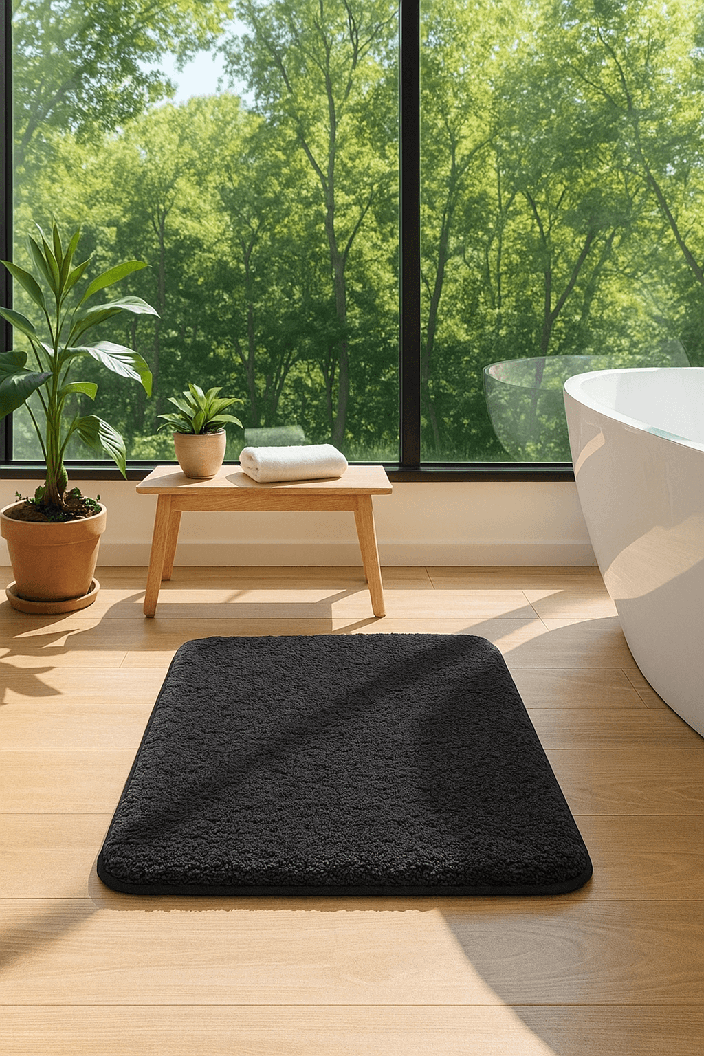 Plush Absorbent Bathroom Mat – Quick - Dry, Non - Slip - Nestrel