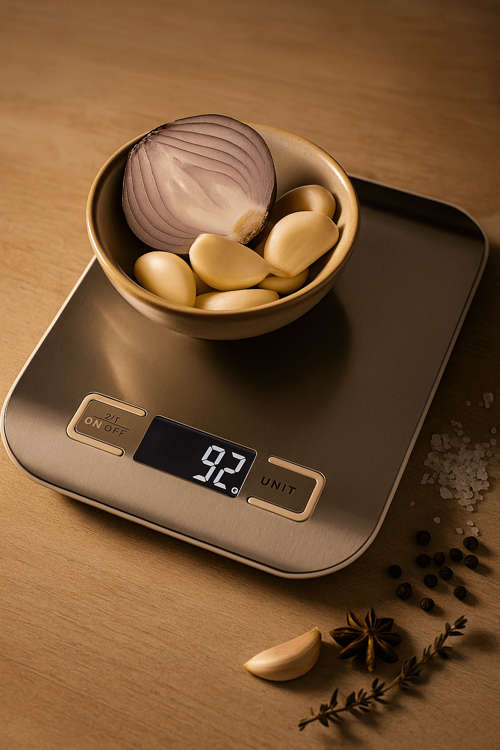 Digital Kitchen Scale 5kg – Stainless Steel, Tare & Backlit Display - Nestrel
