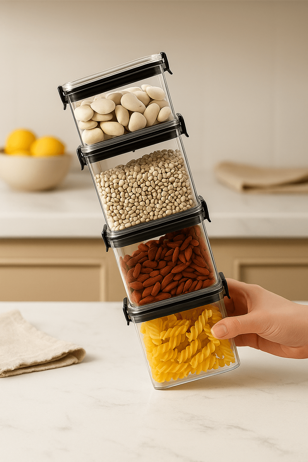 Nestrel LockFresh Stackable Food Containers — Airtight Kitchen Storage Set - Nestrel