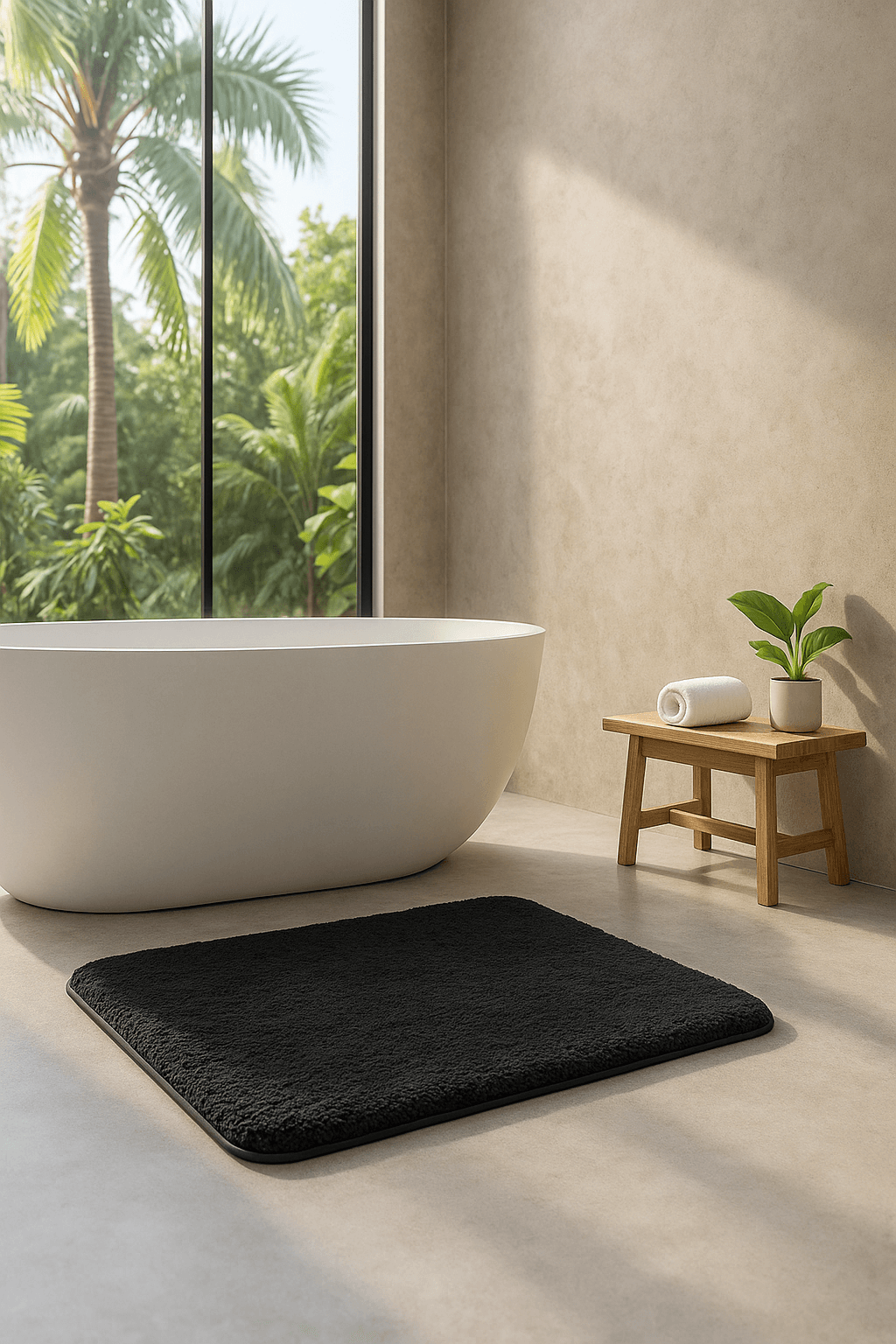 Plush Absorbent Bathroom Mat – Quick - Dry, Non - Slip - Nestrel