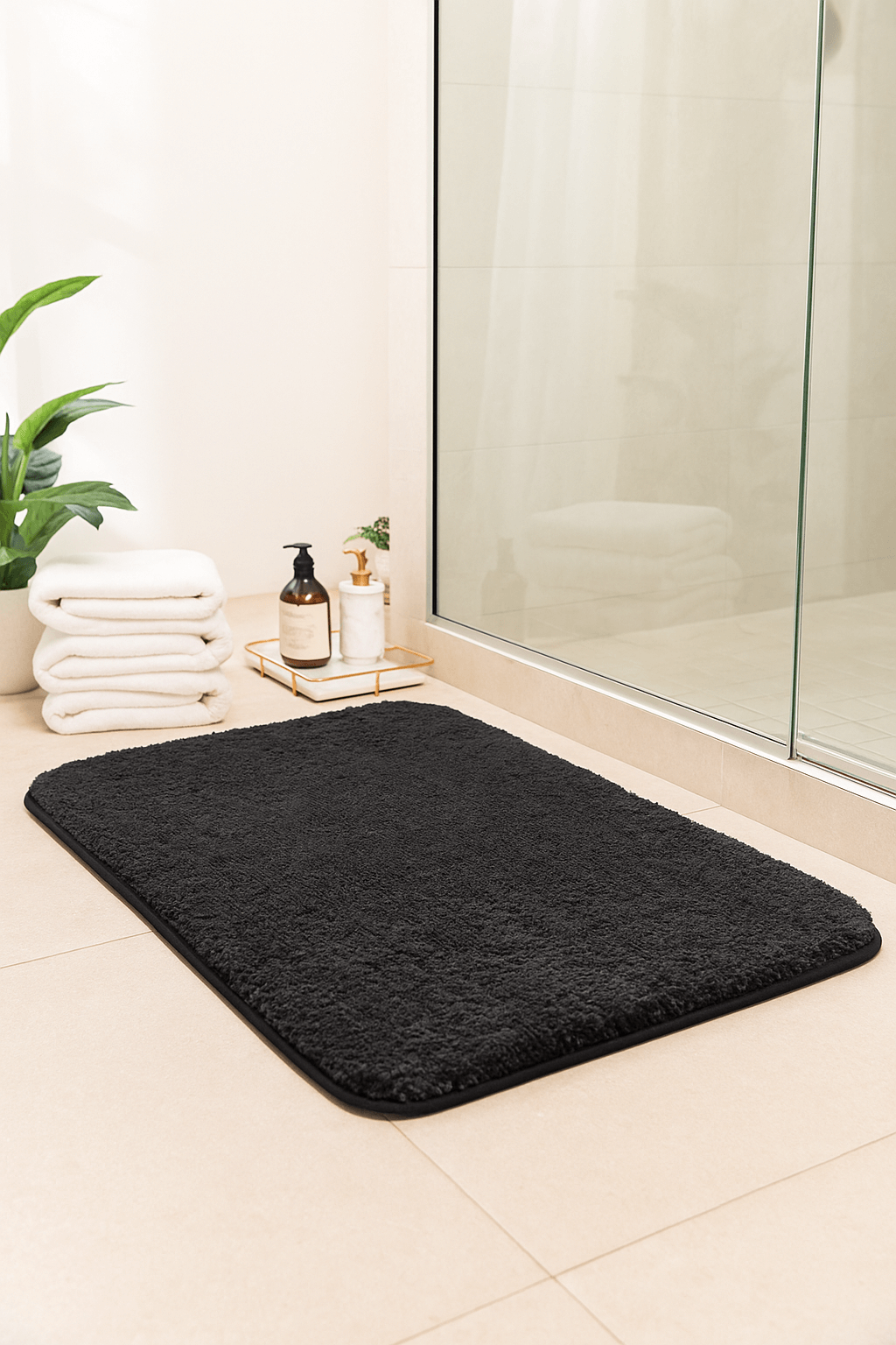 Plush Absorbent Bathroom Mat – Quick - Dry, Non - Slip - Nestrel